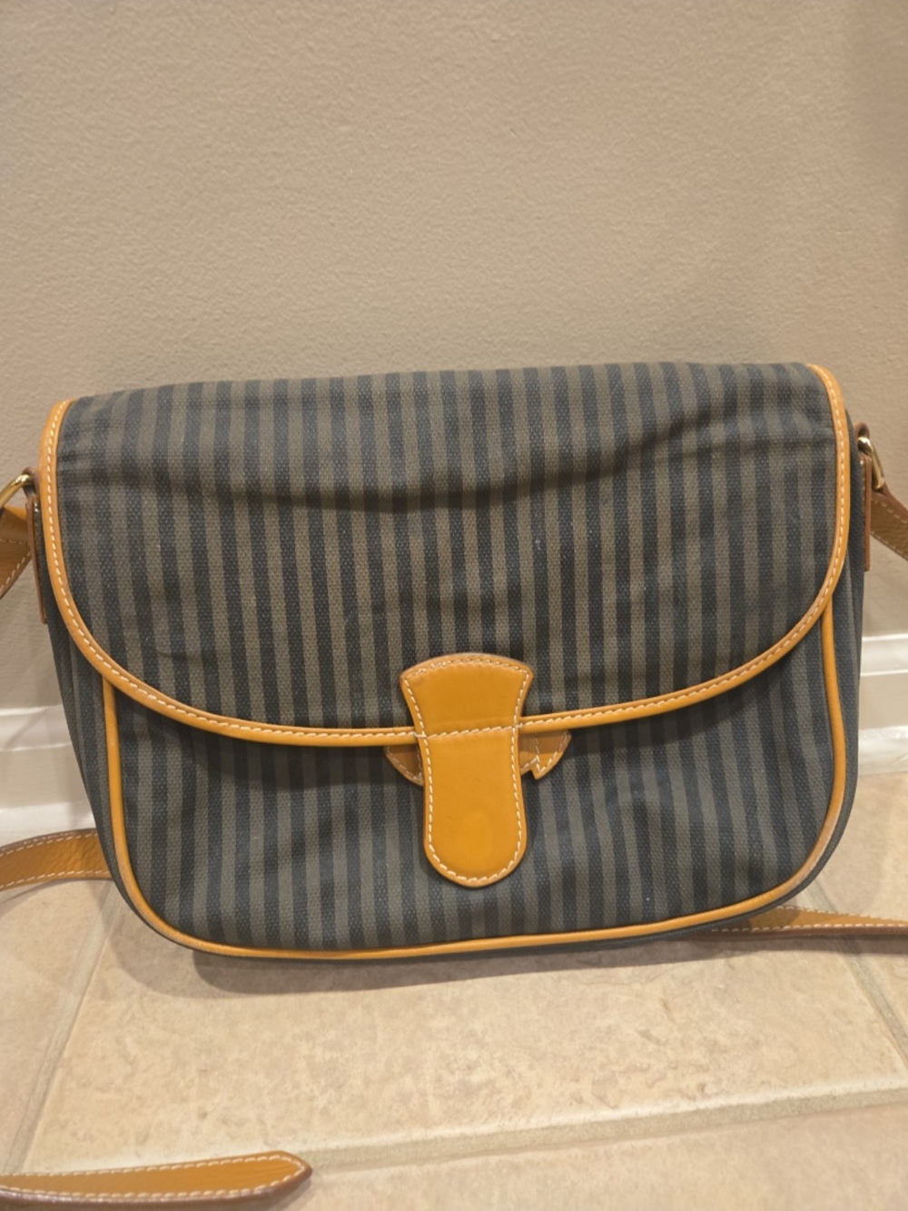Vintage Fendi Striped Crossbody W/COA - Picture 2 of 11